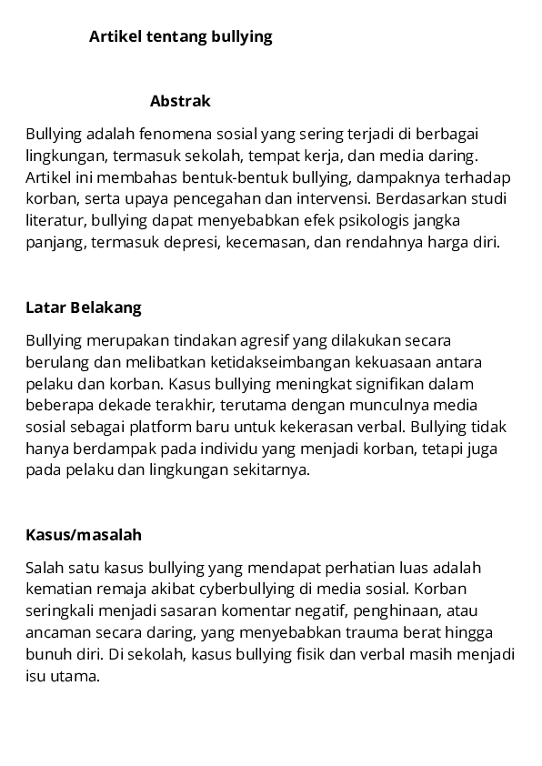  pdf artikel tentang bullying