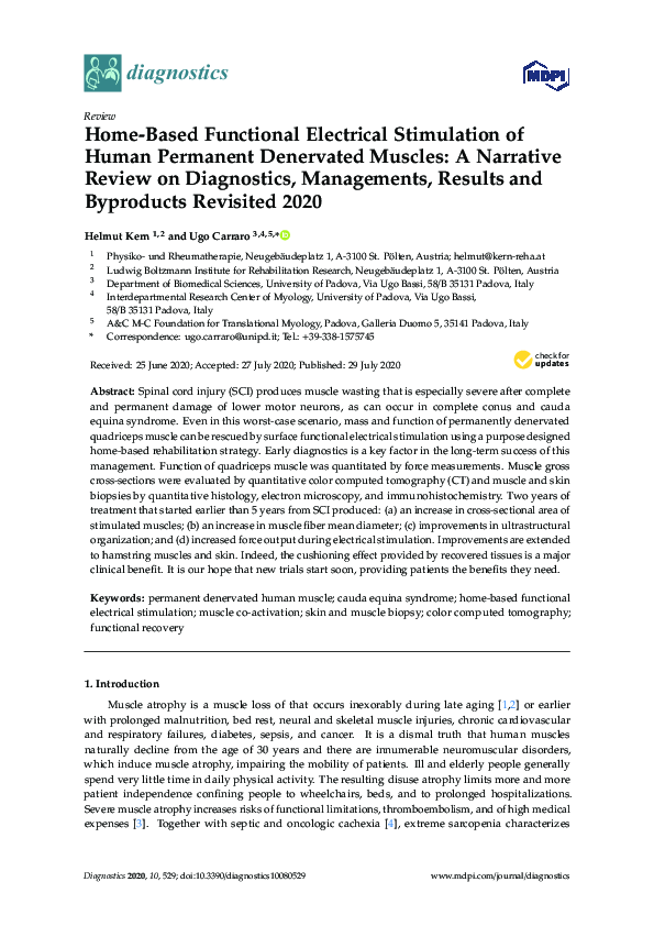 (PDF) Home-Based Functional Electrical Stimulation of Human Permanent ...