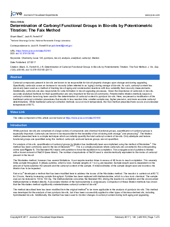 (PDF) Determination of carbonyl functional groups in lignin-derived ...