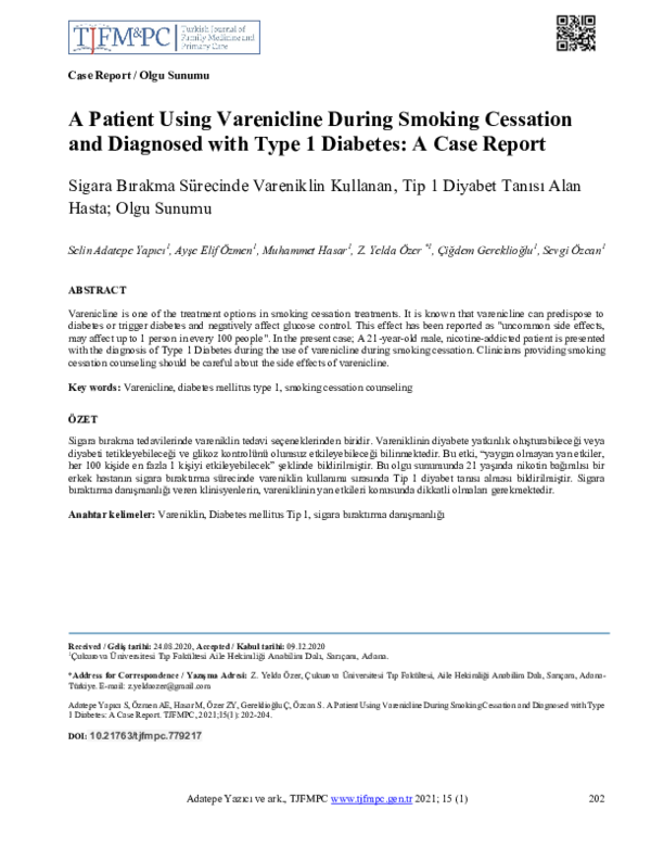 (PDF) A Patient Using Varenicline During Smoking Cessation and ...