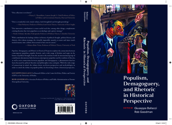 (PDF) Populism, Demagoguery and Rhetoric in Historical Perspective