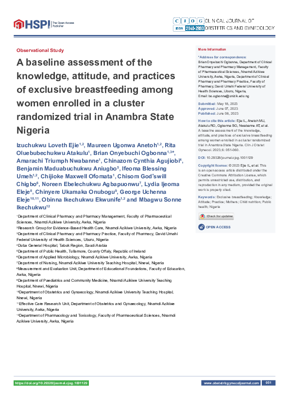 (PDF) A baseline assessment of the knowledge, attitude, and practices ...