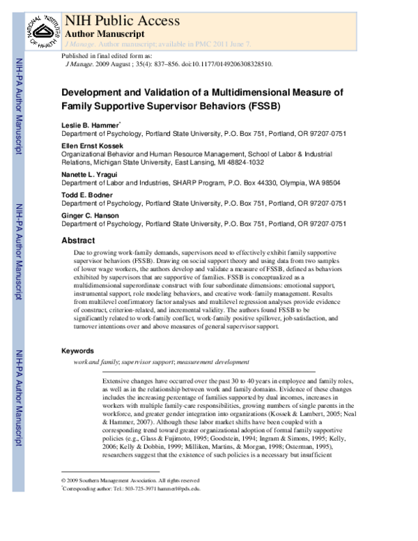 (PDF) Development and Validation of a Multidimensional Measure of ...