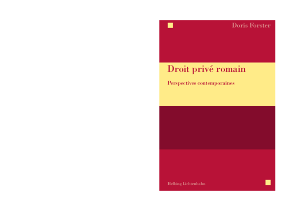 (PDF) Le droit privé romain. Perspectives contemporaines.
