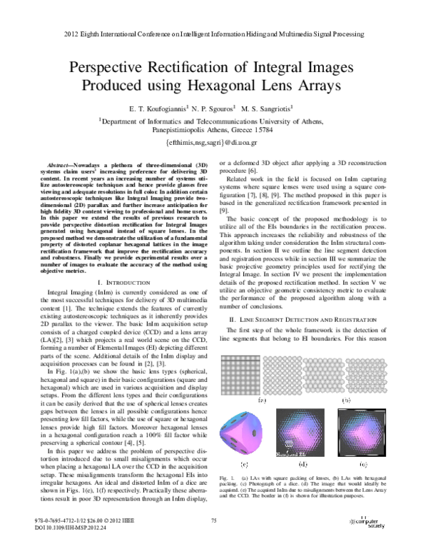 (PDF) Perspective Rectification of Integral Images Produced Using ...