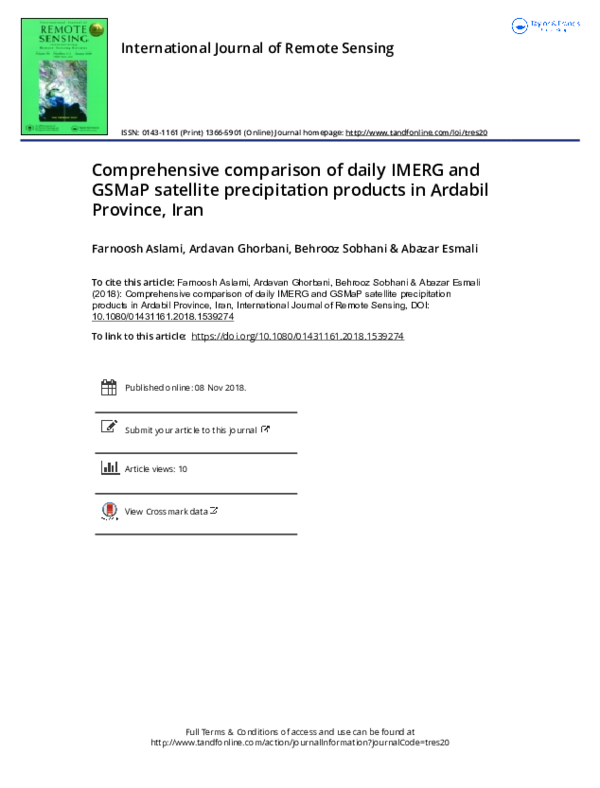 (PDF) Comprehensive comparison of daily IMERG and GSMaP satellite ...