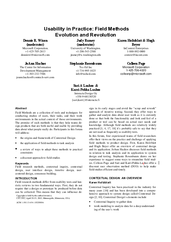 (PDF) Usability in practice
