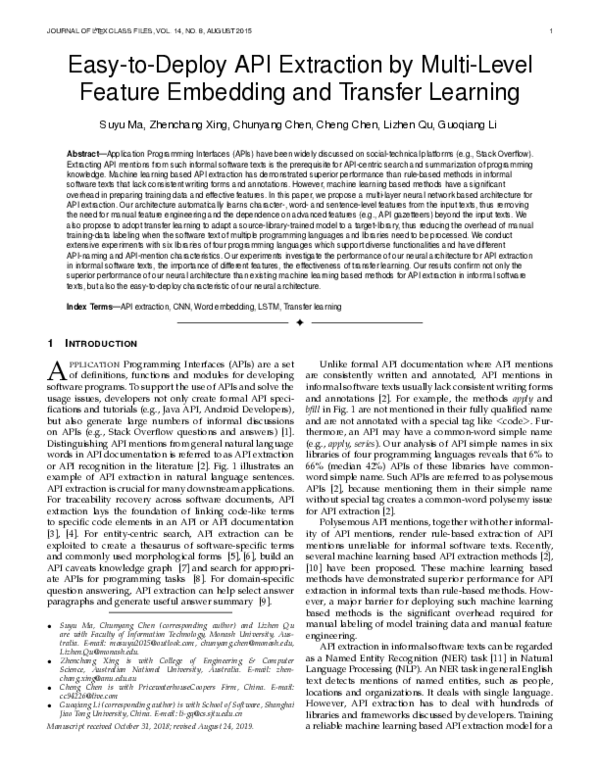 (PDF) Easy-to-Deploy API Extraction by Multi-Level Feature Embedding ...