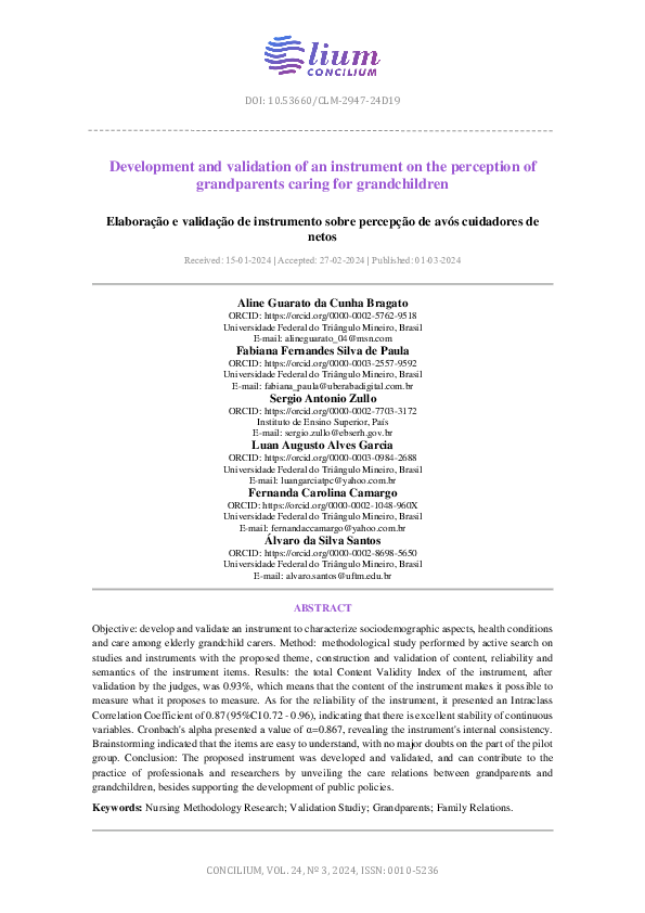 (PDF) Development and validation of an instrument on the perception of ...