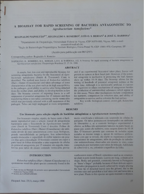 (PDF) A Bioassay for Rapid Screening of Bacteria Antagonistic to ...