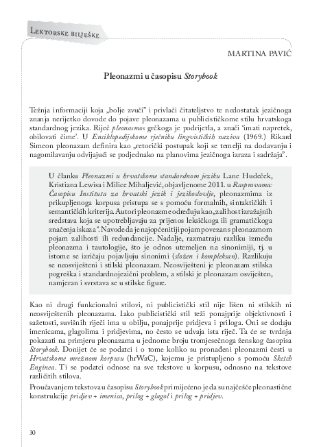 (PDF) Pleonazmi u časopisu Storybook