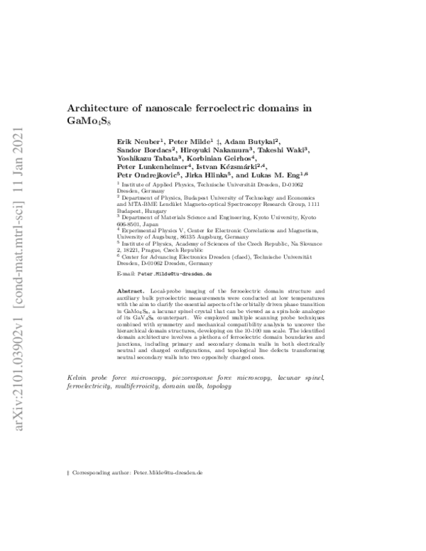 (PDF) Architecture of nanoscale ferroelectric domains in GaMo4S8