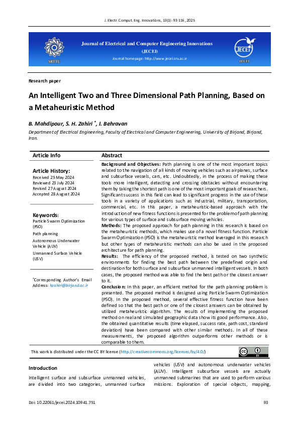 (PDF) An Intelligent Two and Three Dimensional Path Planning, Based on ...