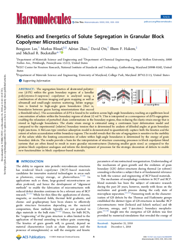 (PDF) Kinetics and Energetics of Solute Segregation in Granular Block ...