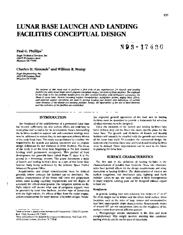 (PDF) Lunar base launch and landing facilities conceptual design