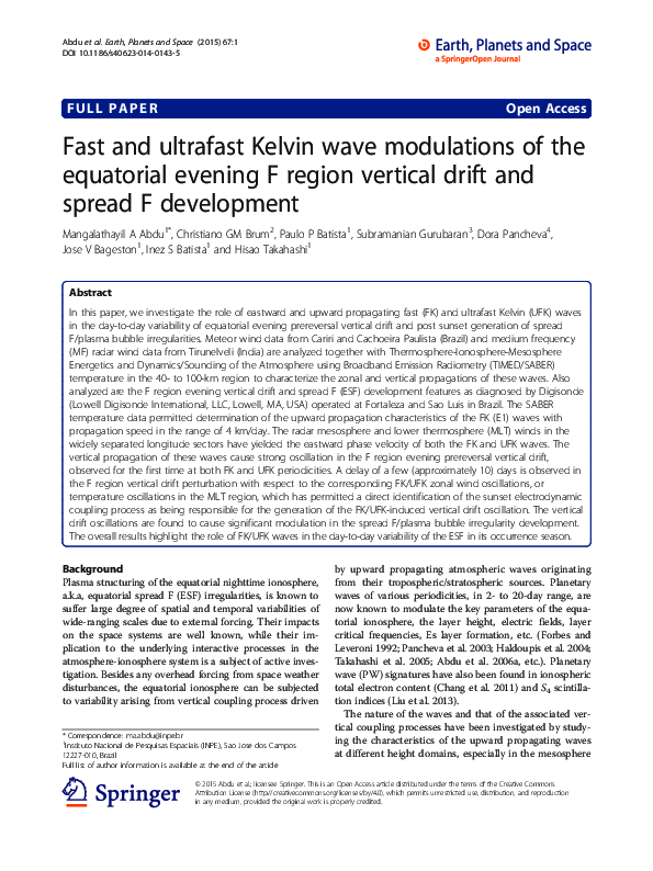 (PDF) Fast and ultrafast Kelvin wave modulations of the equatorial ...