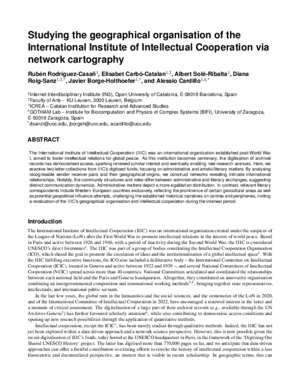 (PDF) Studying the geographical organisation of the International ...