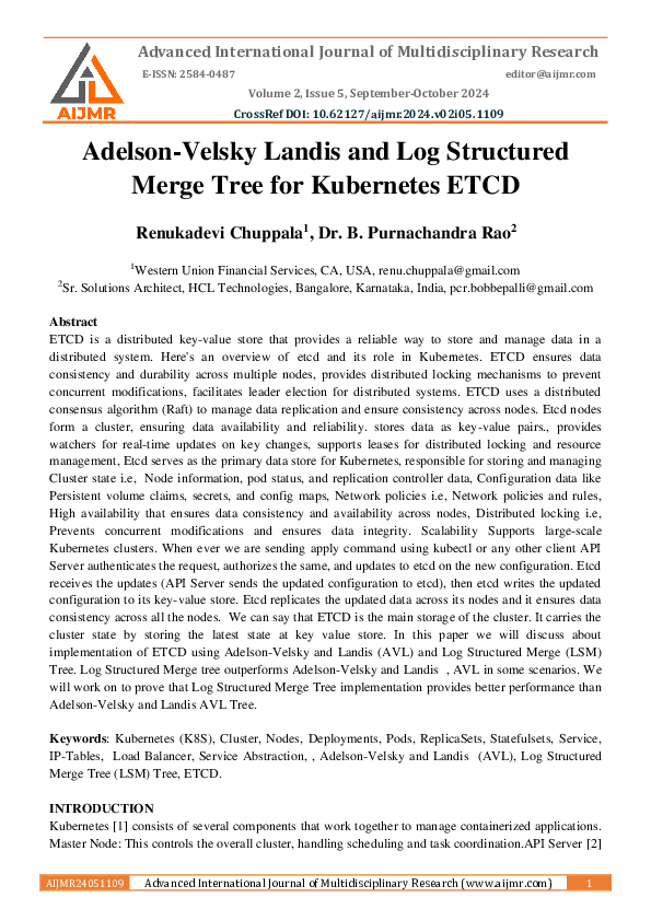 (PDF) Adelson-Velsky Landis and Log Structured Merge Tree for ...