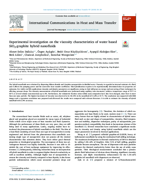 (PDF) Experimental investigation on the viscosity characteristics of ...