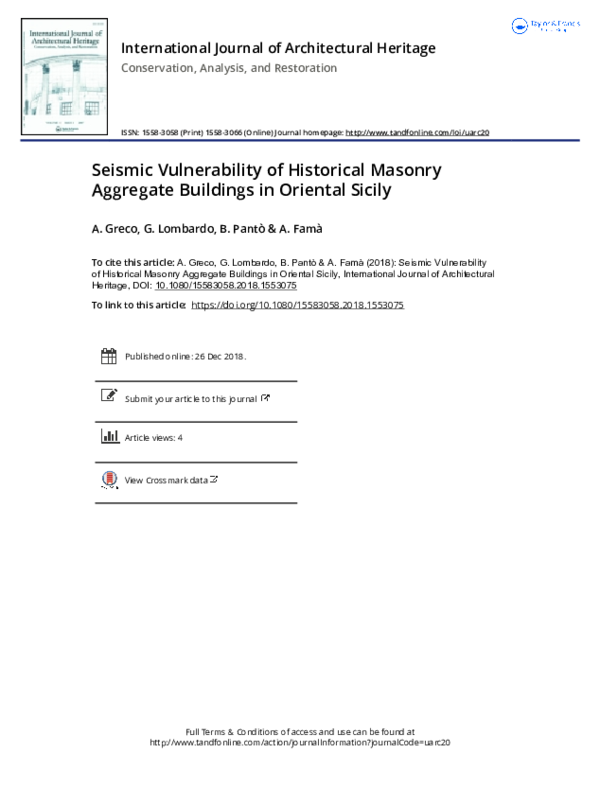 (PDF) Seismic Vulnerability of Historical Masonry Aggregate Buildings ...