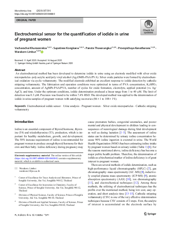 (PDF) Electrochemical sensor for the quantification of iodide in urine ...