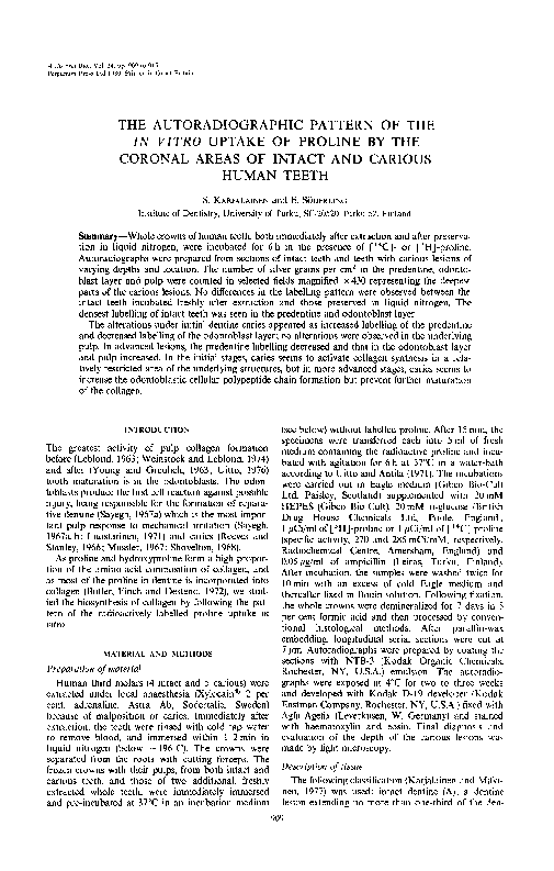(PDF) The autoradiographic pattern of the in vitro uptake of proline by ...