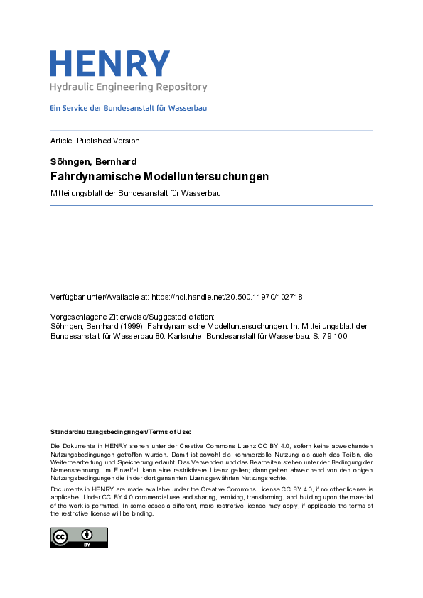 (PDF) Fahrdynamische Modelluntersuchungen