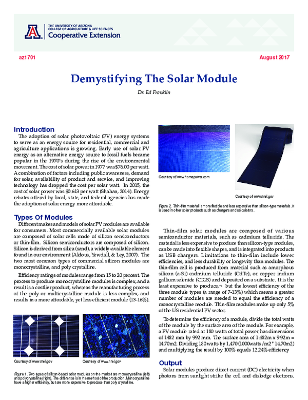 (PDF) Demystifying The Solar Module
