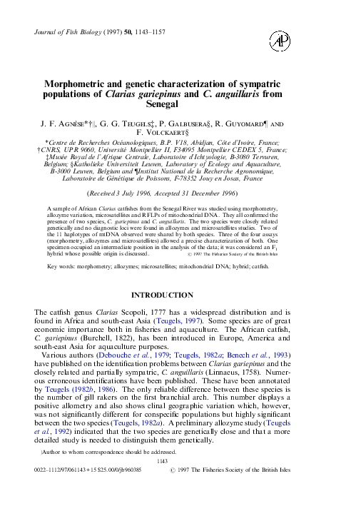 (PDF) Morphometric and genetic characterization of sympatric ...