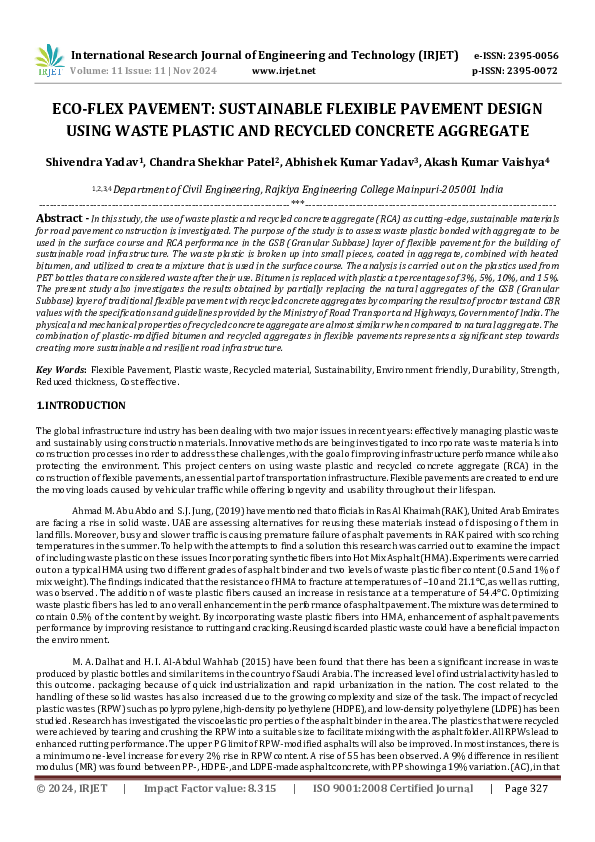 (PDF) ECO-FLEX PAVEMENT: SUSTAINABLE FLEXIBLE PAVEMENT DESIGN USING ...