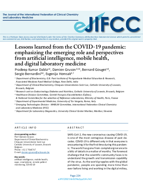 (PDF) Lessons Learned from the COVID-19 Pandemic: Emphasizing the ...