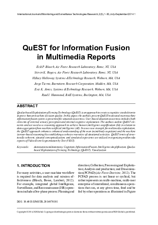 (PDF) QuEST for Information Fusion in Multimedia Reports