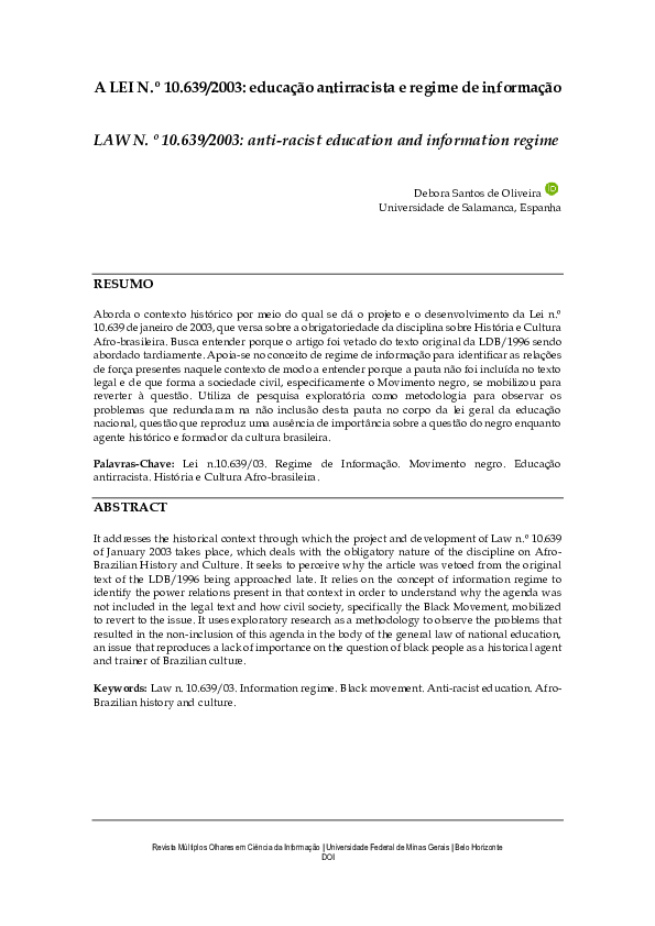(PDF) Lei N.º 10.639/2003