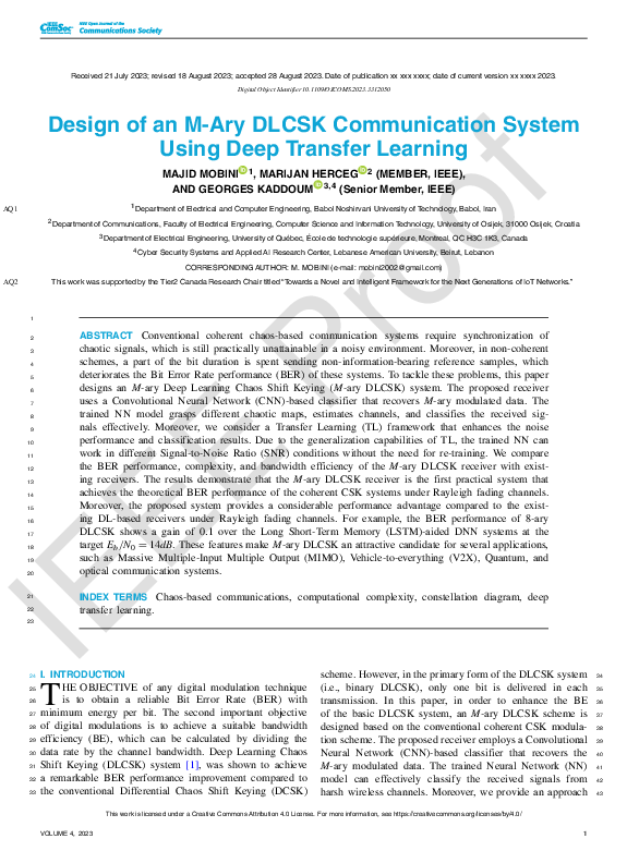 (PDF) Design of an M-Ary DLCSK Communication System Using Deep Transfer ...