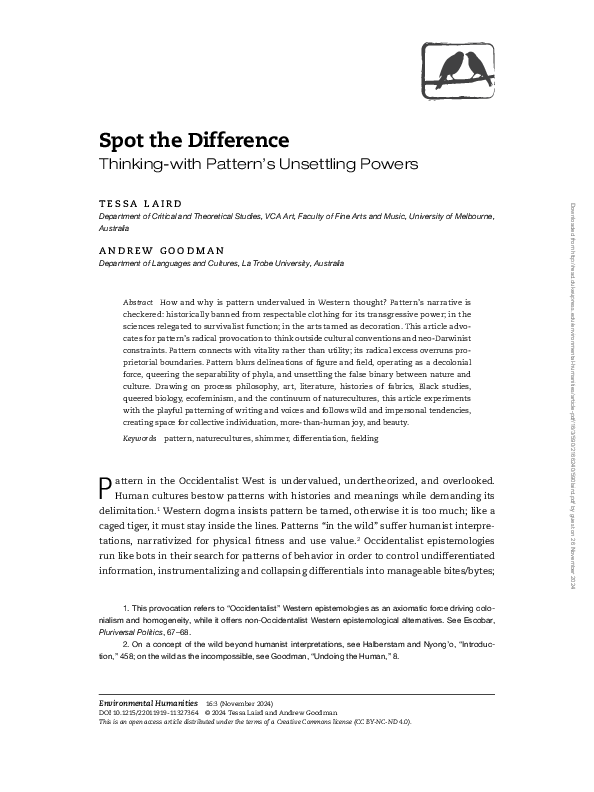 (PDF) Spot The Difference: Thinking-with Pattern's Unsettling Powers
