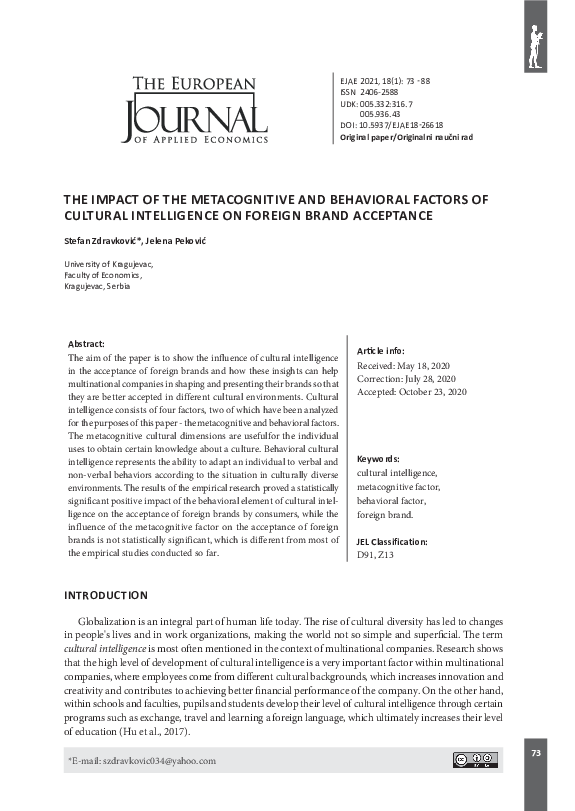 (PDF) The impact of the metacognitive and behavioral factors of ...