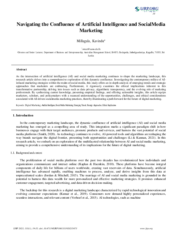 (PDF) Navigating the Confluence of Artificial Intelligence and Social ...