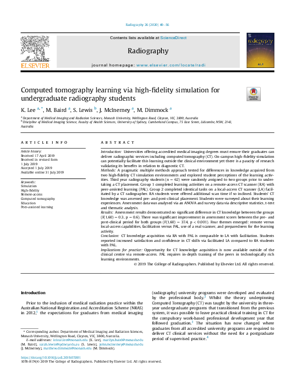 (PDF) Computed tomography learning via high-fidelity simulation for ...