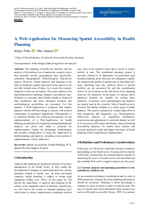 (PDF) A Web-Application for Measuring Spatial Accessibility in Health ...