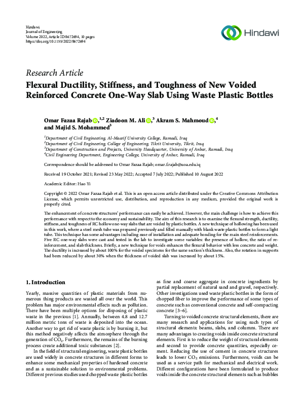 (PDF) Flexural Ductility, Stiffness, and Toughness of New Voided ...