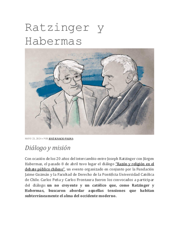 (PDF) Ratzinger y Habermas