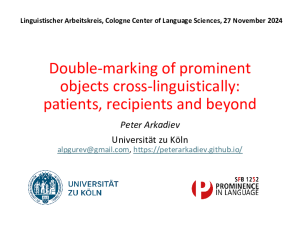 (PDF) Double-marking of prominent objects cross-linguistically ...