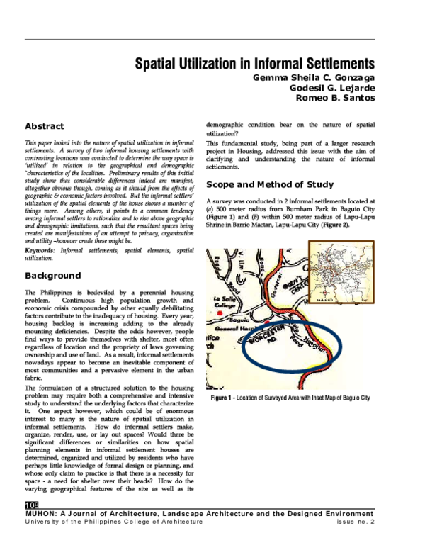 (PDF) Spatial Utilization in Informal Settlements
