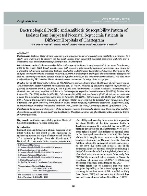 (PDF) Bacteriological Profile and Antibiotic Susceptibility Pattern of ...