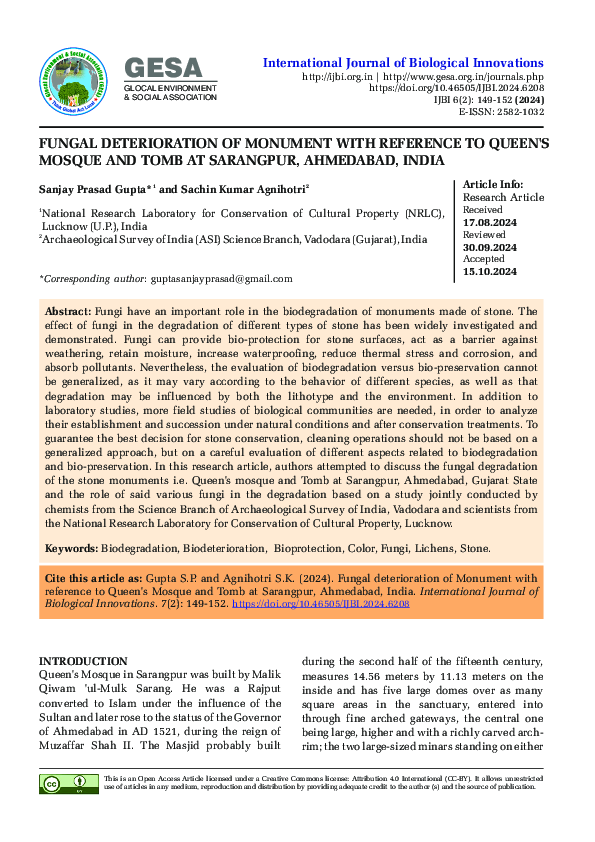 (PDF) Fungal deterioration of Monument with reference to Queen's Mosque ...