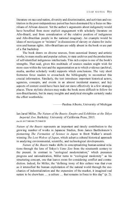 (PDF) Ian Jared Miller. The Nature of the Beasts: Empire and Exhibition ...