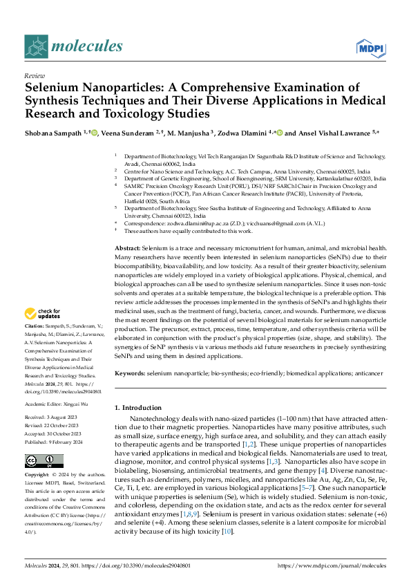 (PDF) Selenium Nanoparticles: A Comprehensive Examination of Synthesis ...