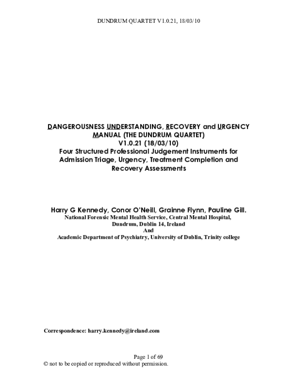 (PDF) DANGEROUSNESS UNDERSTANDING, RECOVERY and URGENCY MANUAL (THE ...