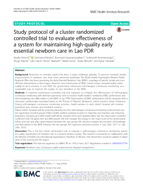 (PDF) Study protocol of a cluster randomized controlled trial to ...