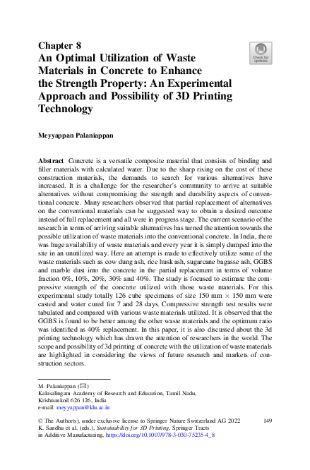 (PDF) An Optimal Utilization of Waste Materials in Concrete to Enhance ...